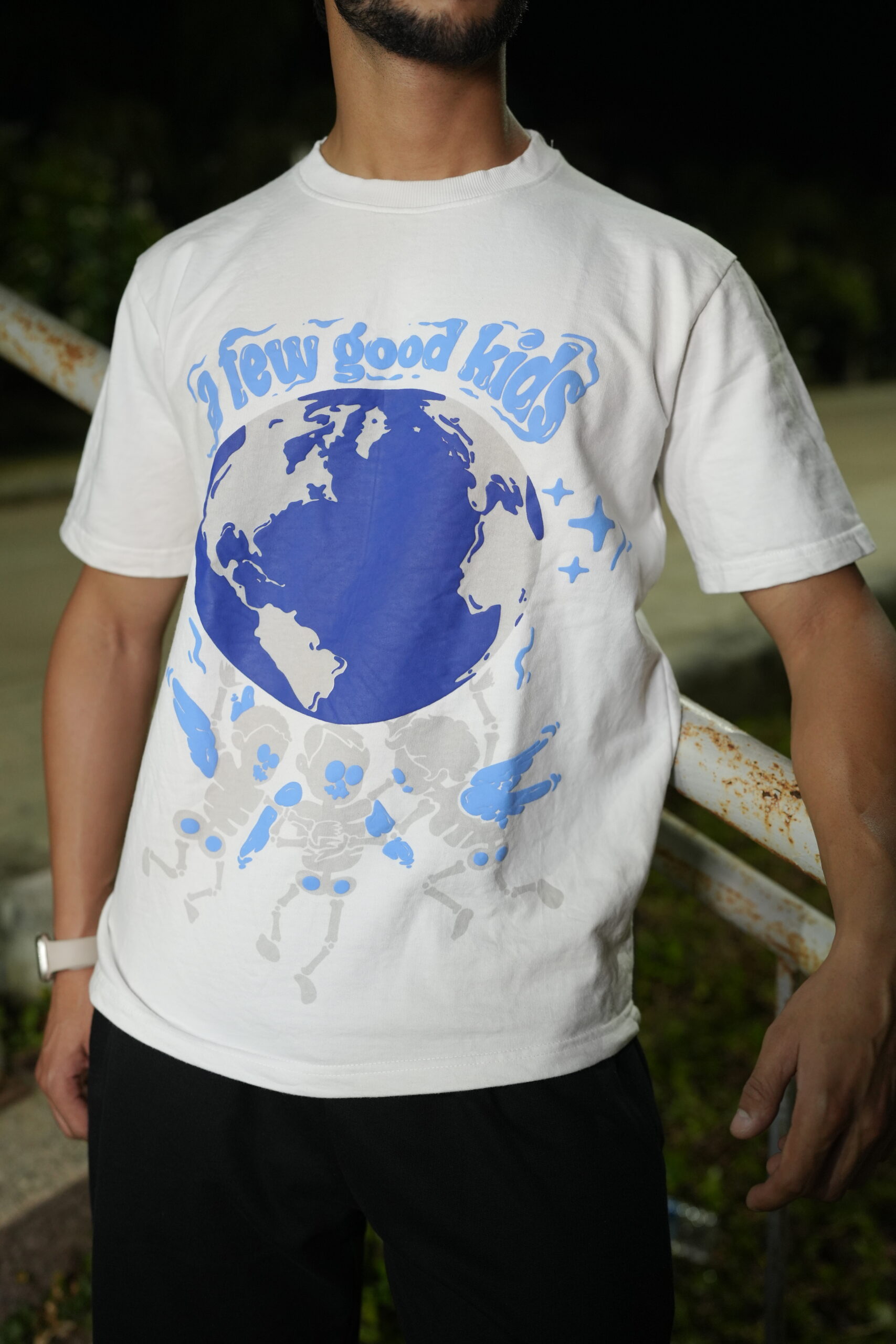White Streetwear Puff Tee - Thrill & Thread