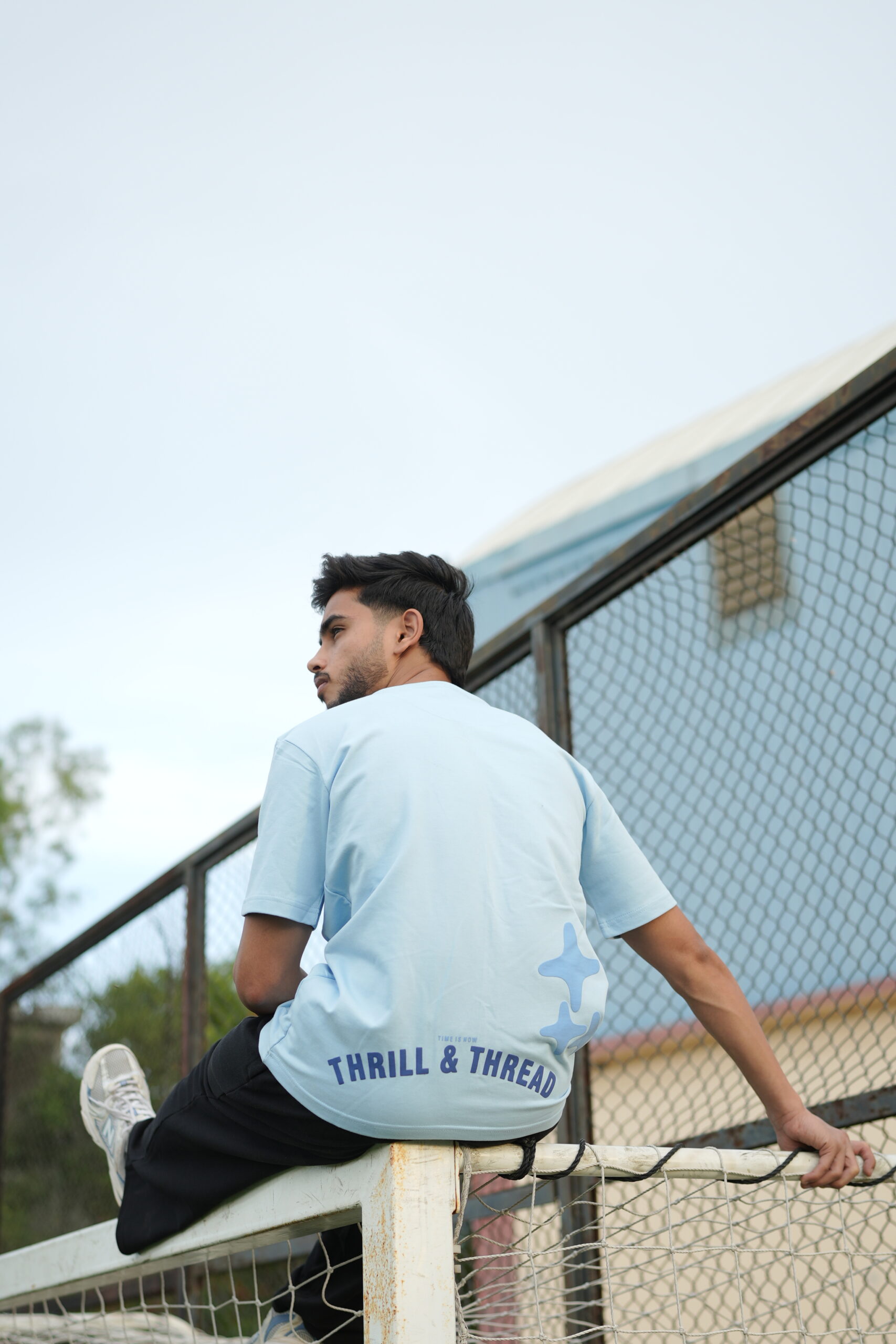 Sky Blue Puffed Street Wear Tees - Thrill & Thread
