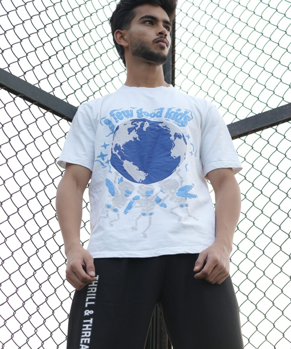 White Streetwear Puff Tee - Thrill & Thread