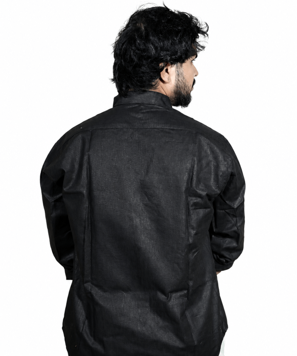 Double Breast Z BLACK breathable linen shirt for men