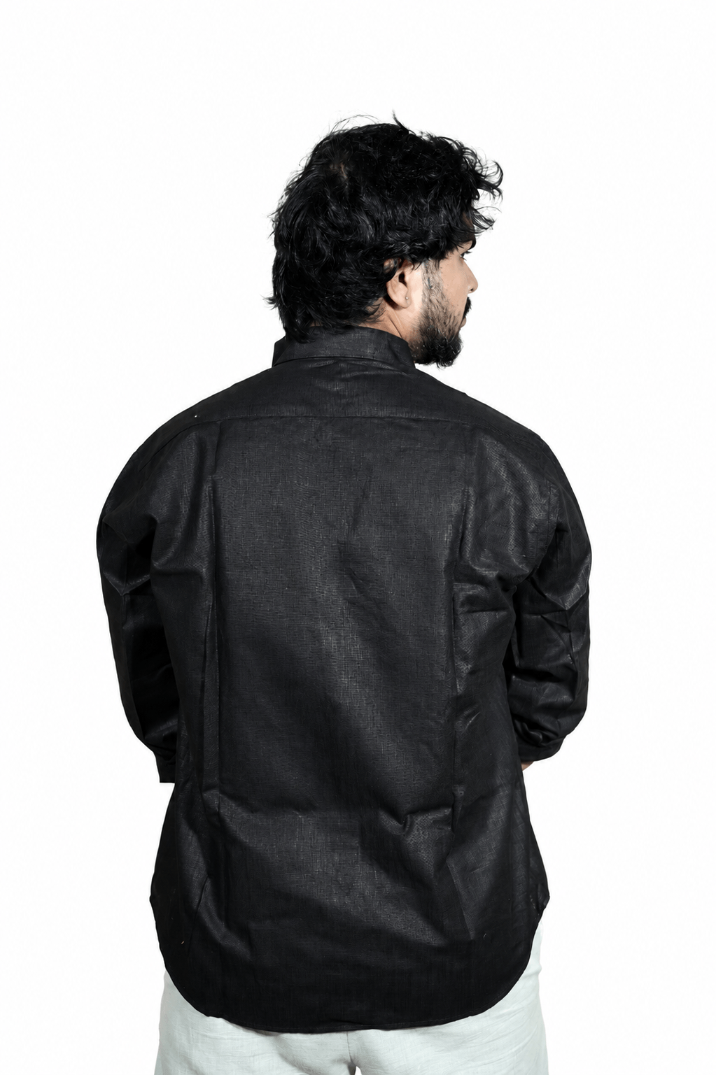 Double Breast Z BLACK breathable linen shirt for men