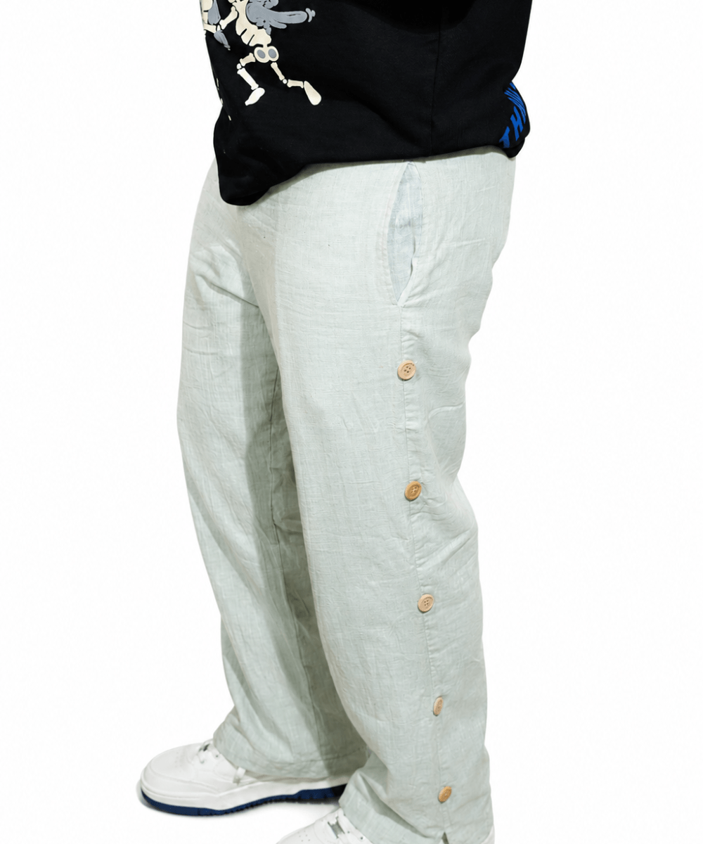 Pista Green breathable linen trackpants