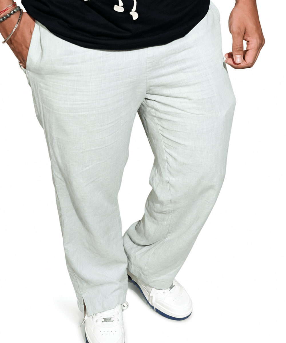 Pista Green breathable linen trackpants