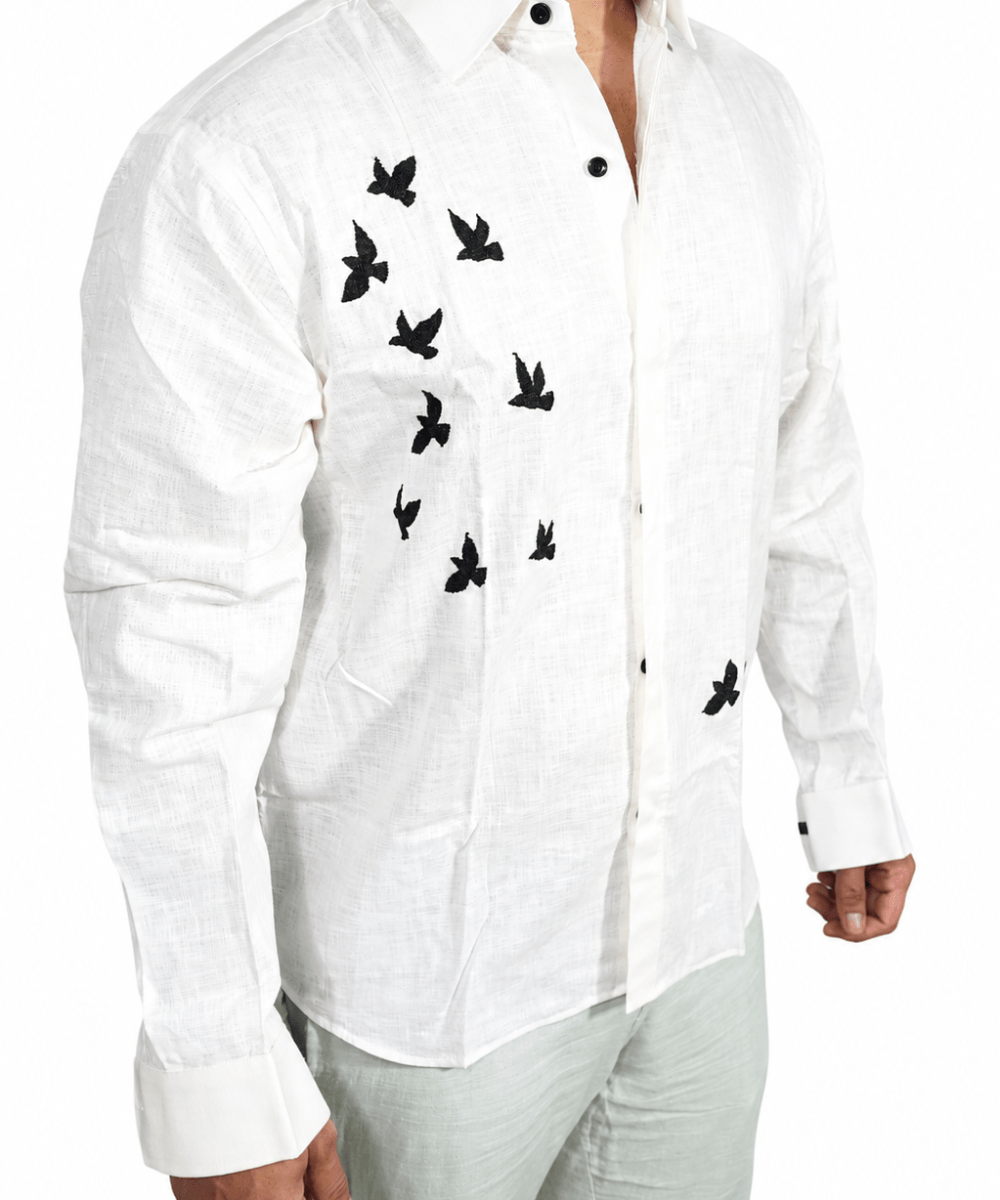 Off White breathable linen shirt for men