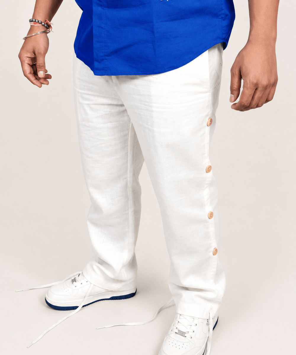 Off White breathable linen trackpants