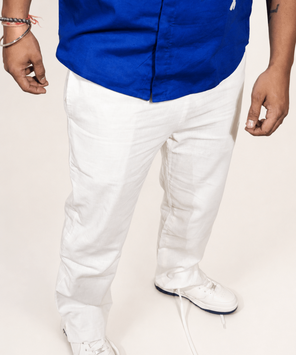 Off White breathable linen trackpants