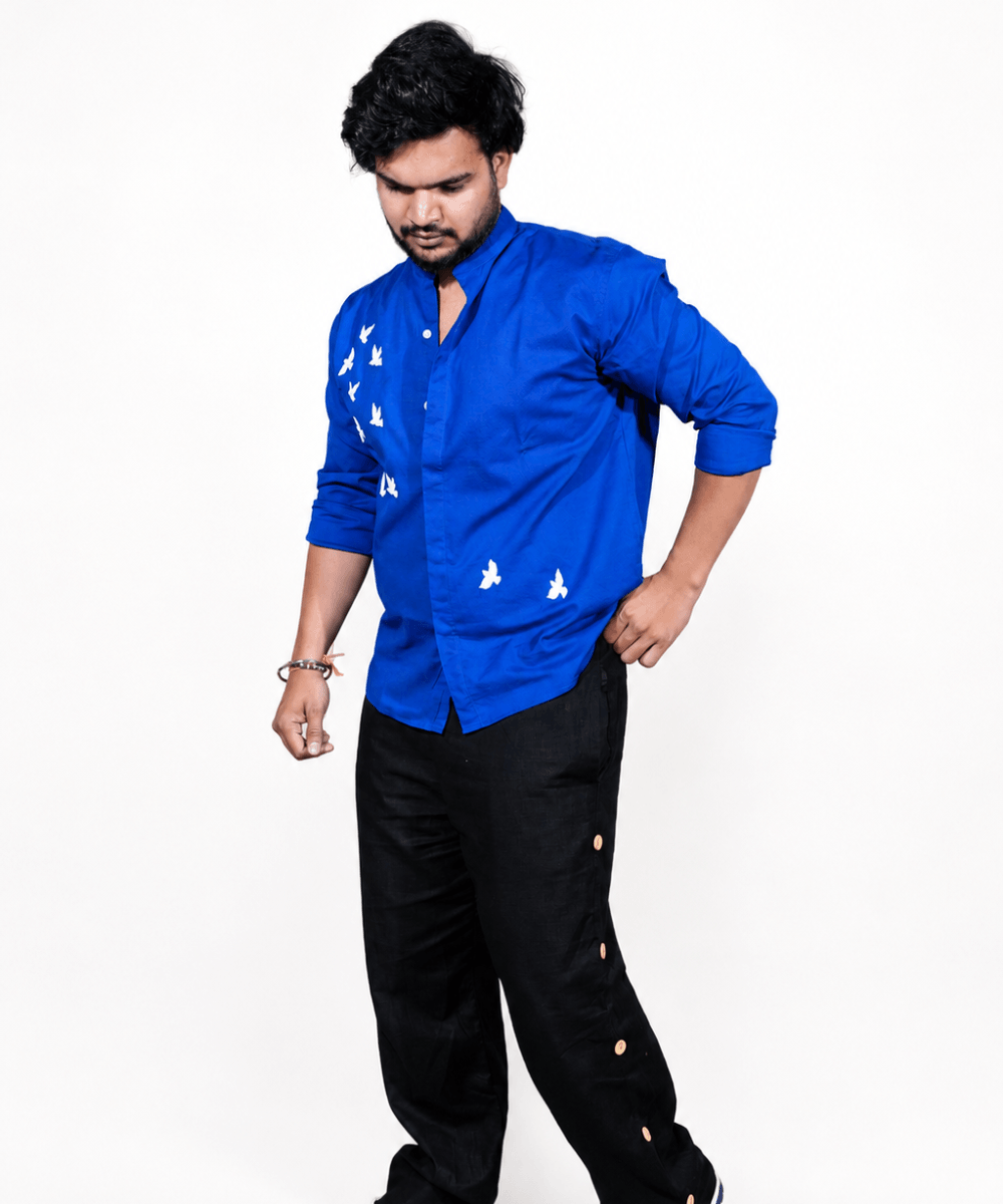 Universal Z Black breathable linen trackpants
