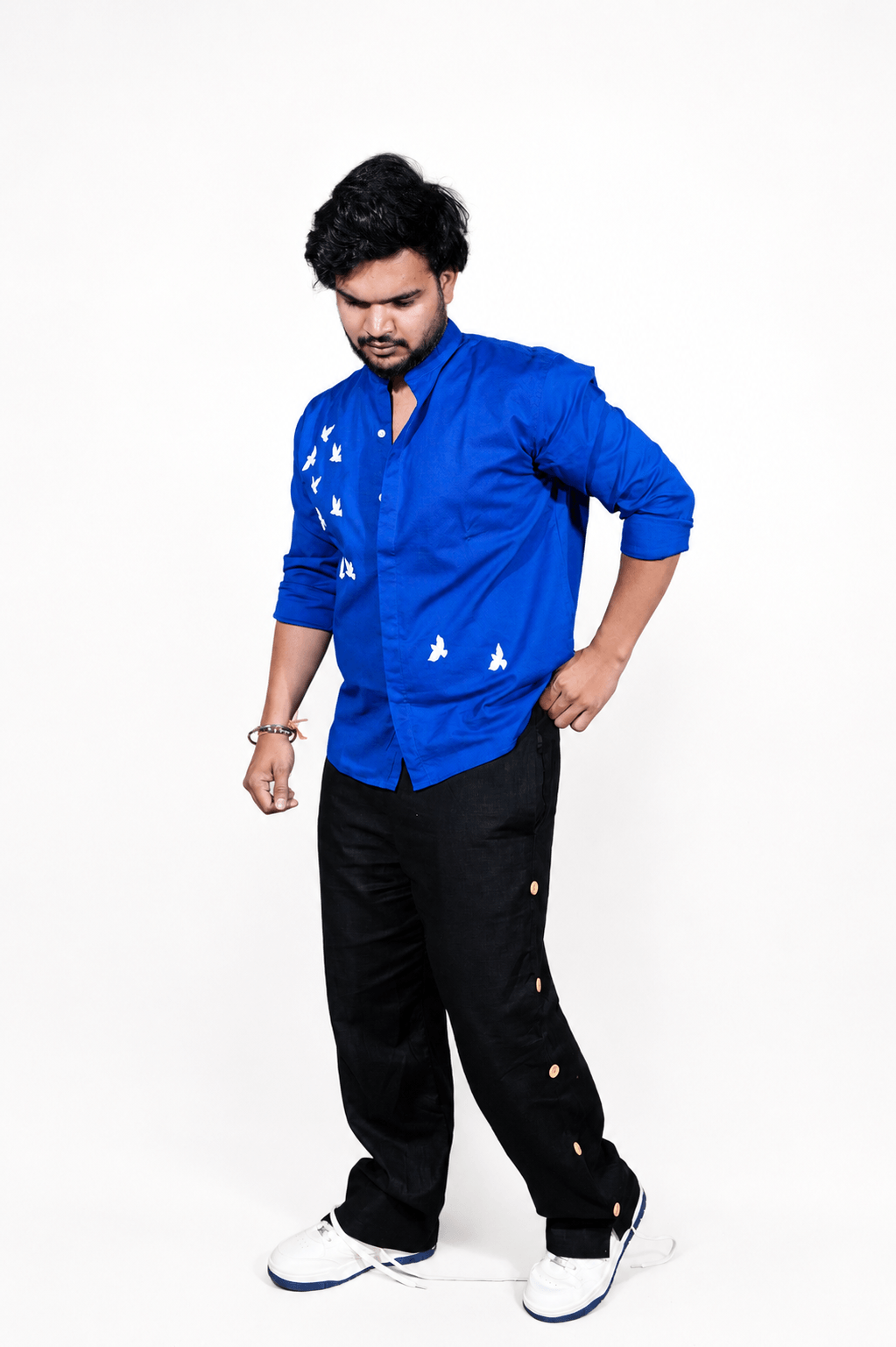 Universal Z Black breathable linen trackpants