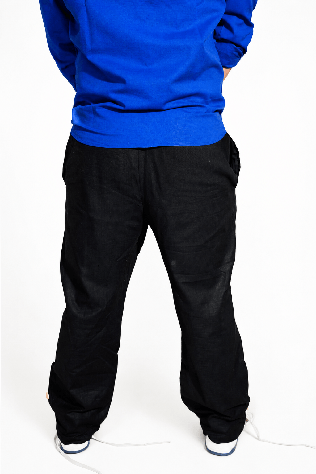Universal Z Black breathable linen trackpants