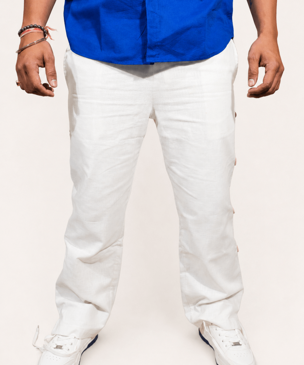 Off White breathable linen trackpants