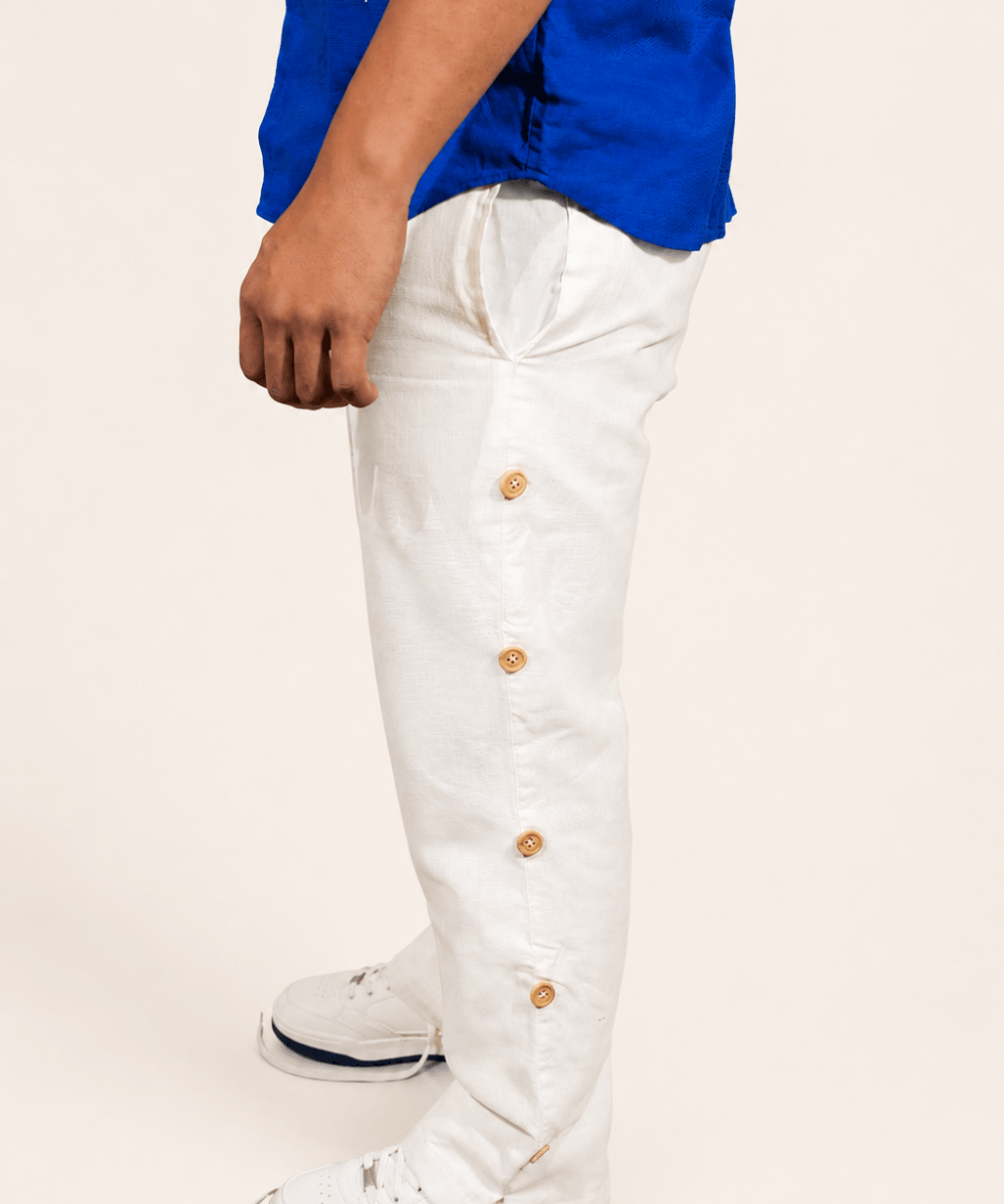 Off White breathable linen trackpants