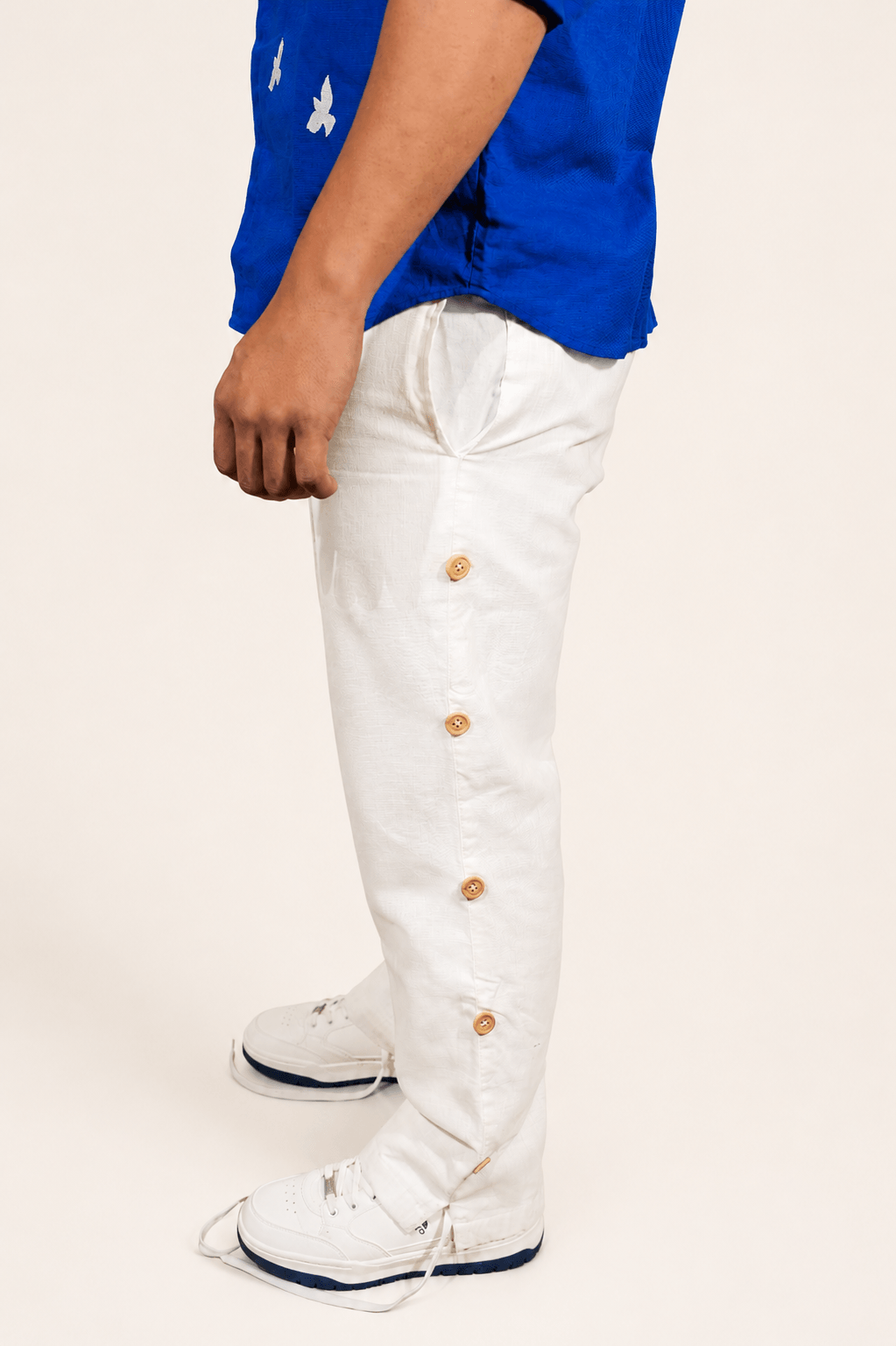 Off White breathable linen trackpants