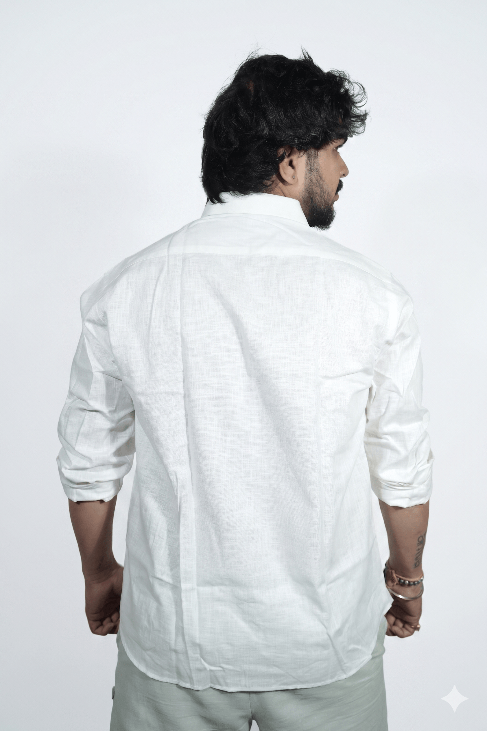 Off White breathable linen shirt for men