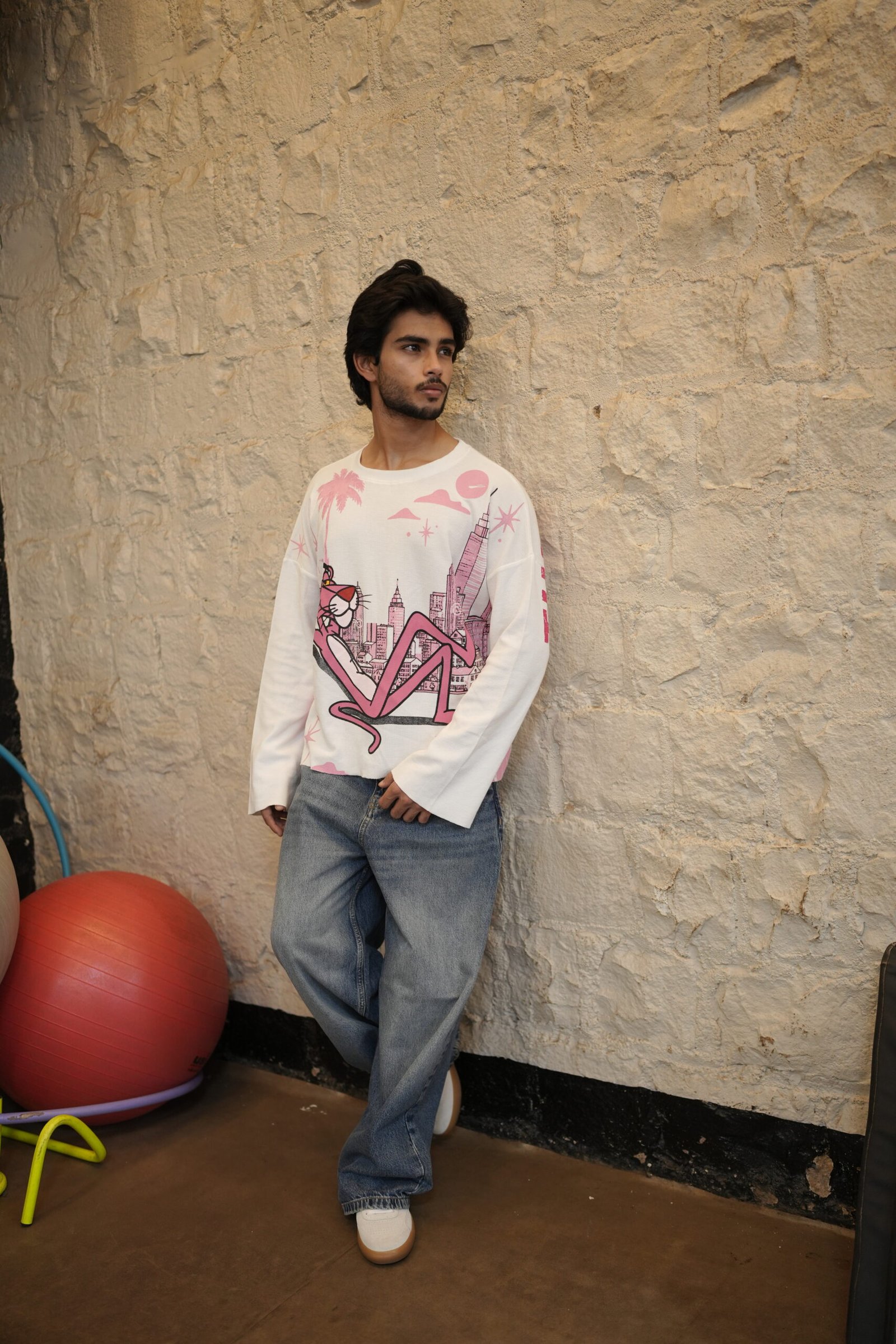 Waffle Knit - Pink Panther Waffle Fall - White Edition