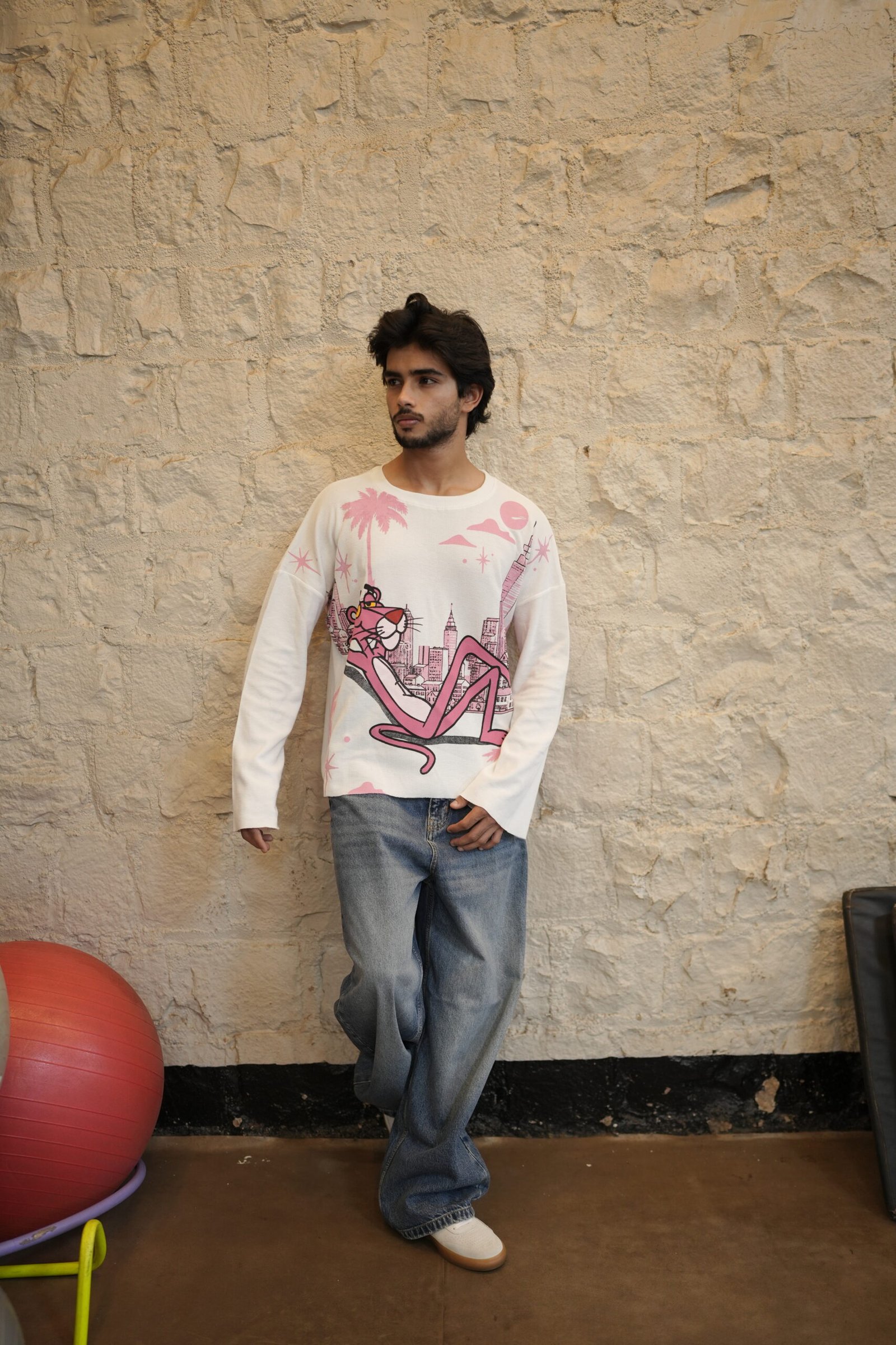 Waffle Knit - Pink Panther Waffle Fall - White Edition