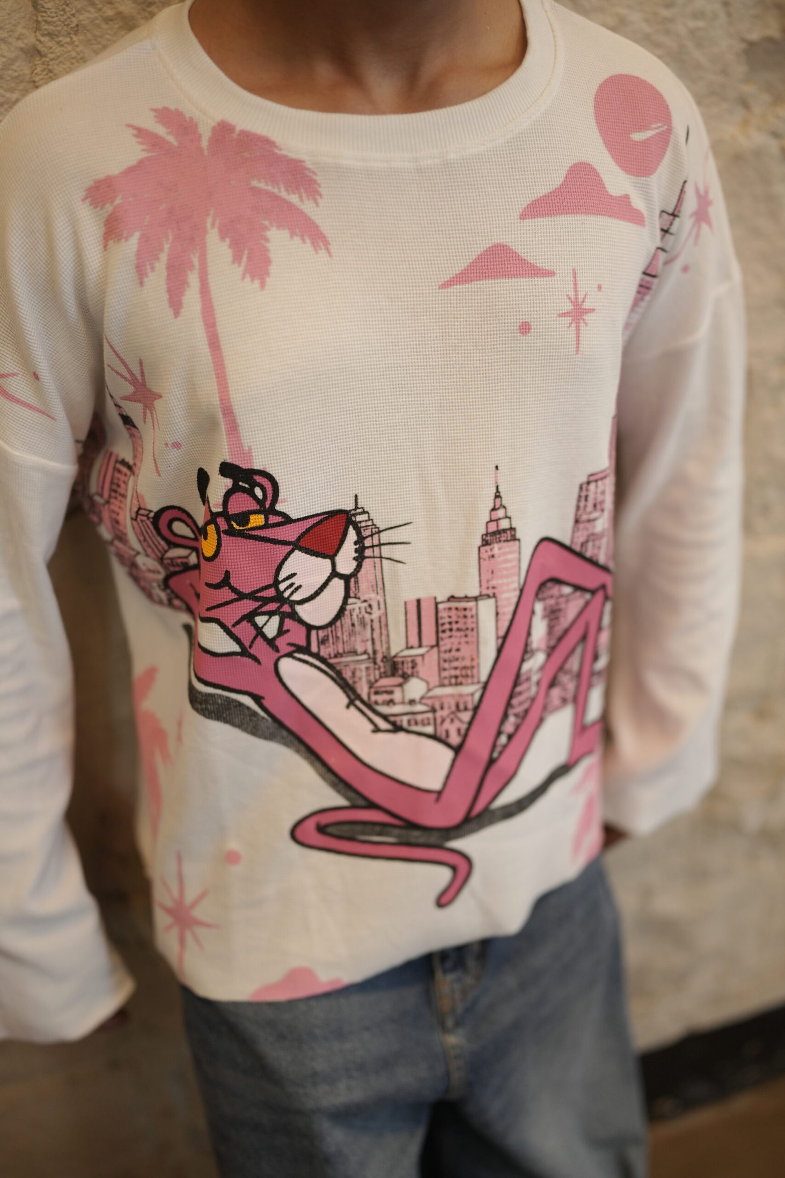 Waffle Knit - Pink Panther Waffle Fall - White Edition