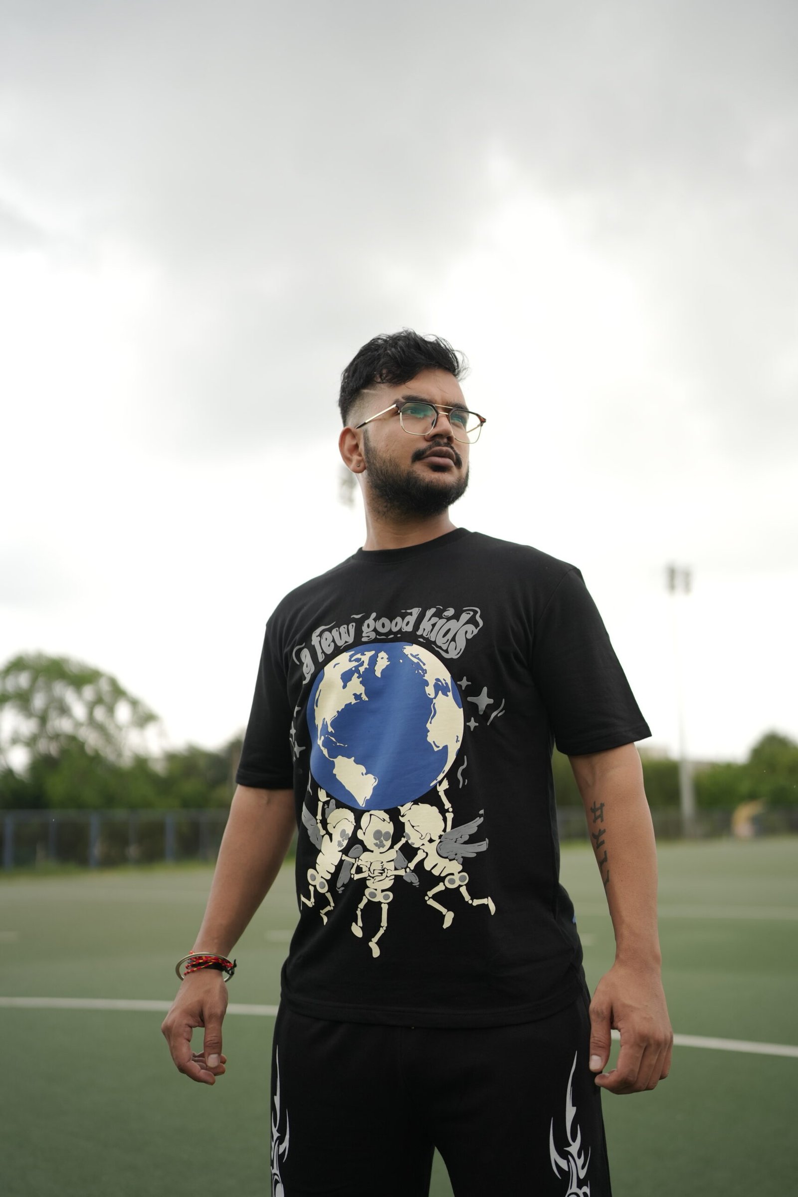 Thrill & Thread Streetwear Puffed TEE - ( Universal Black )