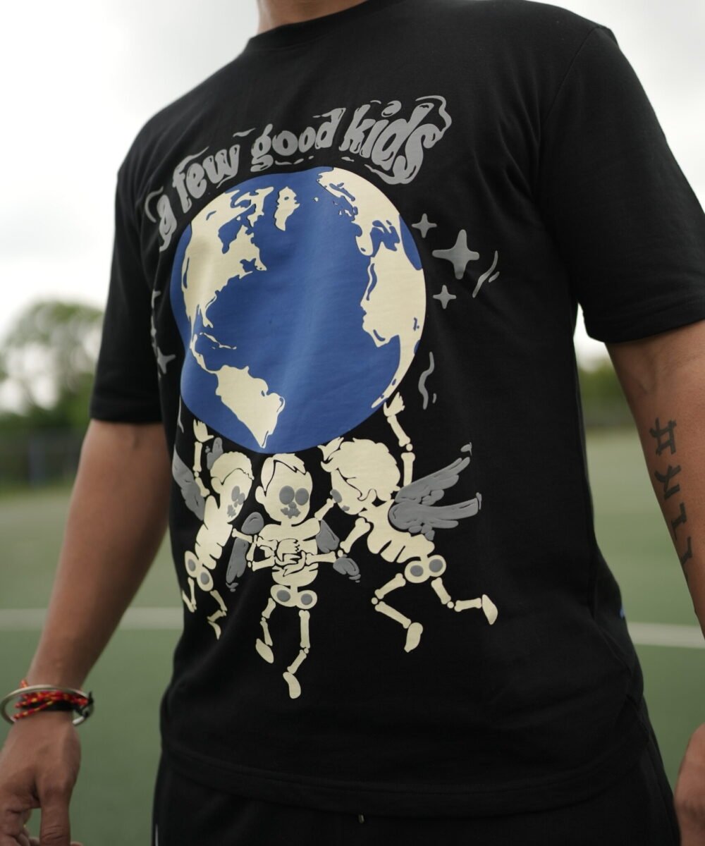 Thrill & Thread Streetwear Puffed TEE - ( Universal Black )