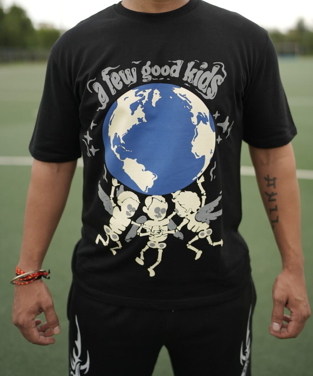 Thrill & Thread Streetwear Puffed TEE - ( Universal Black )