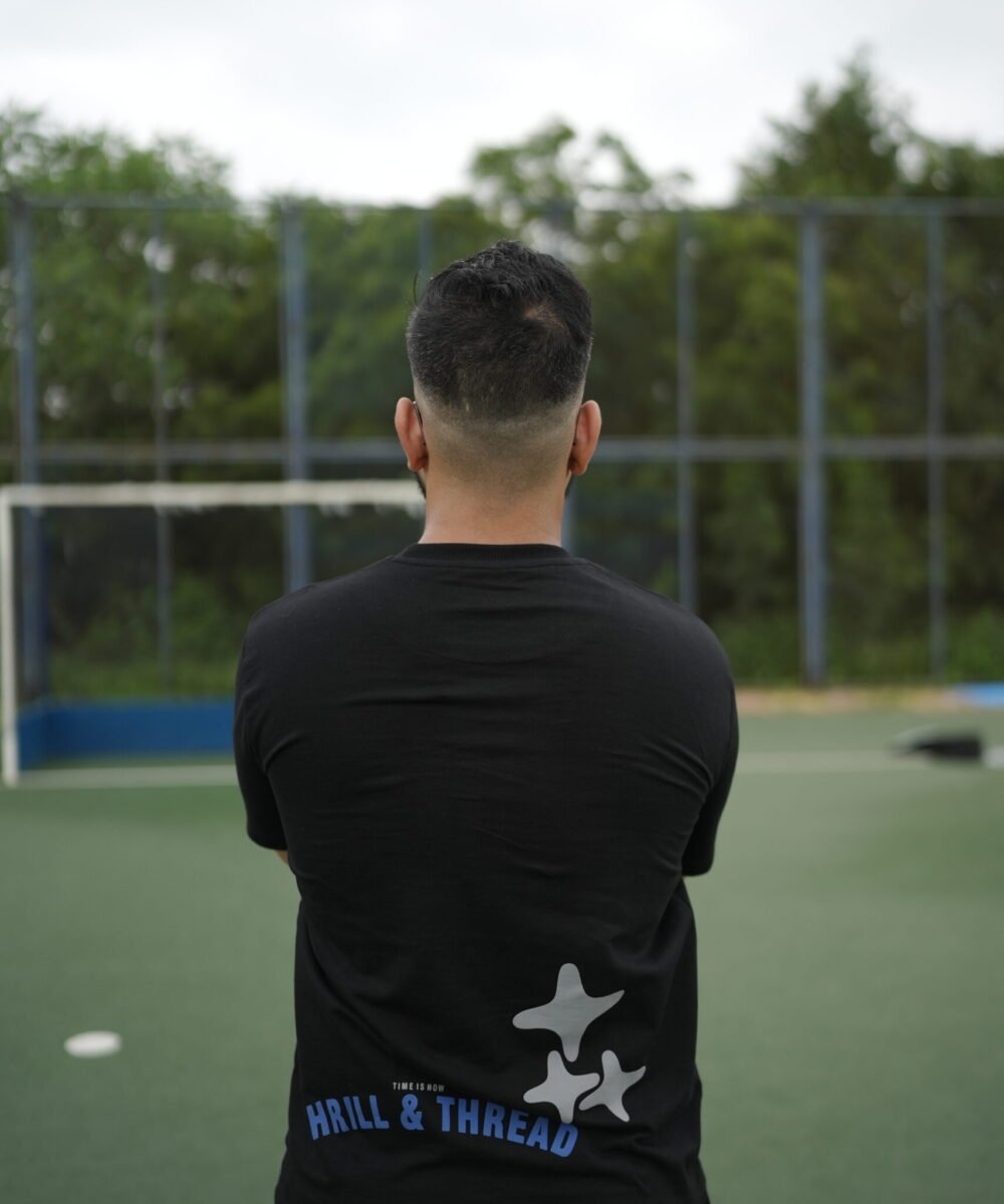 Thrill & Thread Streetwear Puffed TEE - ( Universal Black )