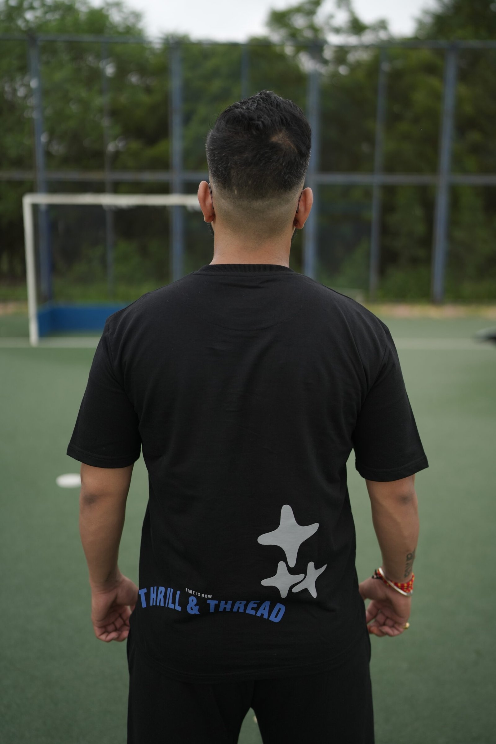Thrill & Thread Streetwear Puffed TEE - ( Universal Black )